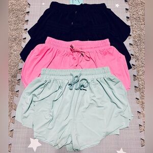 Women's Athletic Shorts Bundle - Black, Pink, and Mint